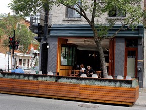 The outdoor terrace at Le Rouge Gorge on Mont-Royal Ave. on Thursday, June 25, 2015.