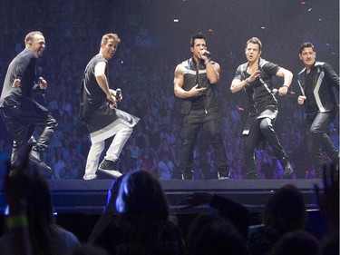 New Kids on the Block perform at the Bell Centre in Montreal Tuesday, June 30, 2015. From the left are Donnie Wahlberg, Joey McIntyre, Danny Wood, Jordan Knight and Jonathan Knight.