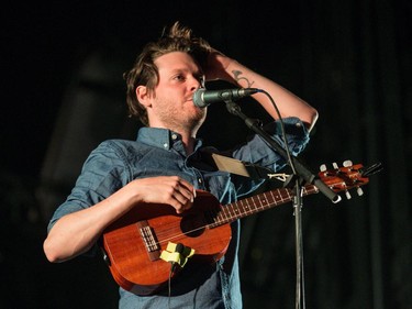 Zach Condon of the American music group Beirut performs for the Montreal International Jazz Festival at Place des Arts in Montreal on Friday, June 26, 2015.