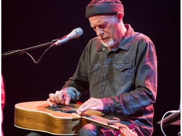 MONTREAL, QUE.: JUNE 27, 2015 --  Blues musician Harry Manx  performs at Place des Arts during The Montreal International Jazz Festival in Montreal, on Saturday, June 27, 2015. (Peter McCabe / MONTREAL GAZETTE)