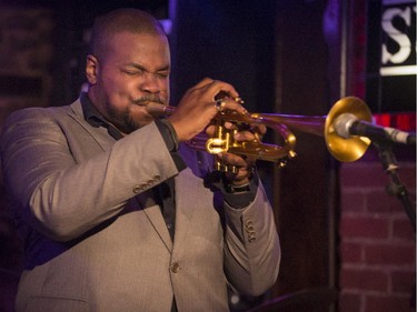Jeremy Pelt, trumpeter and recording artist, performs at the Upstairs club in Montreal, as part of the Montreal International Jazz Festival Tuesday, June 30, 2015.