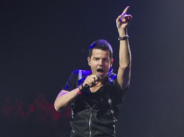Jordan Knight of New Kids on the Block plays to the front row at the Bell Centre in Montreal Tuesday, June 30, 2015.