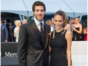 Canadiens forward Brandon Prust and girlfriend Maripier Morin arrive at The Grand Evening party to kick off the Canadian Grand Prix weekend at L'Arsenal in Montreal on June 5, 2014.