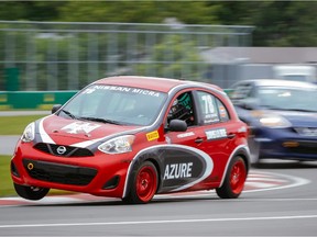 Drivers take part in the Nissan Micra Cup practice session at Circuit Gilles Villeneuve during the Canadian Grand Prix weekend in Montreal on June 5, 2015.