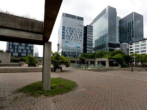 The main open area of Charles Daudelin's Viger Square public art installation, Agora.