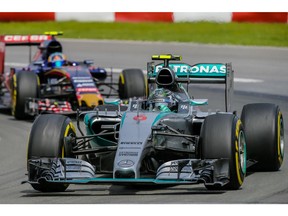 Mercedes Formula 1 driver Nico Rosberg of Germany exits Turn 3 during the F1 Canadian Grand Prix at Circuit Gilles Villeneuve in Montreal on Sunday, June 7, 2015. (Dario Ayala / Montreal Gazette)