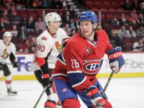Canadiens defenceman Jeff Petry in action during game against the Ottawa Senators at the Bell Centre on March 12, 2015.
