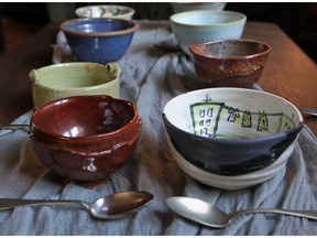 MONTREAL, QUE.: MARCH 27, 2012 -- Bowls by local potters taking part in Empty Bowls fundraiser in 2012, photographed in Montreal, Tuesday March 27, 2012.       (John Mahoney/THE GAZETTE