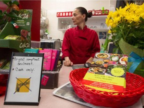 Bernice Reyna, co-ower of Mexican restaurant  Epazote & Haricot, in the Dorval area of Montreal Thursday, May 28, 2015. She and owner John Hisplop thought they had hit gold when a client claiming to be from Montreal construction firm started ordering $900-dinner orders for pick up. But it turned out the close to $10,000 of fajitas and tacos that had been ordered and picked up were paid for on stolen credit cards. The restaurant, that only opened last fall, is now out thousands. He doesn't know if he will ever be paid. (John Kenney / MONTREAL GAZETTE)