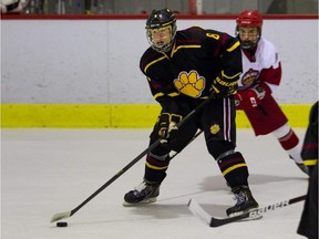 Daniel Sprong in action with the Lac St. Louis midget Espoirs during game against the Lac St. Louis Royals in Montreal on Oct. 27, 2012.