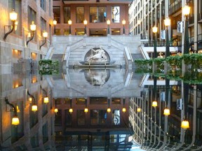Grab an espresso and retire to the splendid fountain inside the Montreal World Trade Centre, a hotel, shopping and office complex.