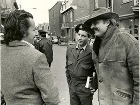 Mordecai Richler (left) with a young Richard Dreyfuss (as Duddy) and director Ted Kotcheff on the set of the 1974 film The Apprenticeship of Duddy Kravitz. Richler’s friend Kotcheff wanted to make the movie from the day he read the novel.