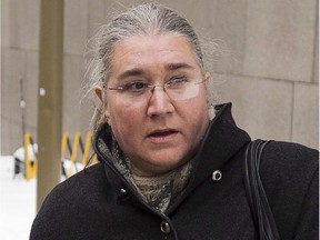 Pamela Porter leaves court on December 19, 2013 in Montreal.