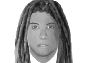Police sketch of a man considered an important witness to the beating of an elderly woman in June 2015.