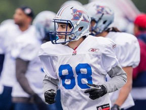 "I think I have to work harder than anyone. I'm a smaller player. I'm new. I'm playing with all these American players. I have to work harder than everyone to try and make my place," says Alouettes rookie Mikhail Davidson.