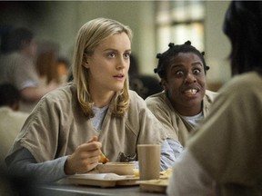 Piper (Taylor Schilling)  and Crazy Eyes (Uzo Aduba) in Orange Is the New Black.