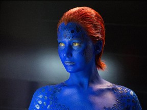 Jennifer Lawrence is back  in blue for X-Men: Apocalypse