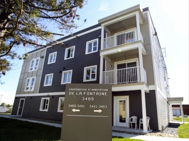 Cooperative D'Habitation De La Fontaine, a new apartment building in the town of Lac-Mgantic, Friday July 03, 2015.  The building was provided to families in need following the 2013 train derailment and subsequent fire that destroyed the centre of the town and killed 47 people.