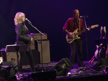 MONTREAL, QUE.: JULY 3, 2015 -- Singer-songwriter Lucinda Williams (left) performs her opening number at the Salle Wilfrid-Pelletier of Place des Arts Friday, July 3, 2015 in Montreal as part of the Montreal International Jazz Festival. (John Kenney / MONTREAL GAZETTE)