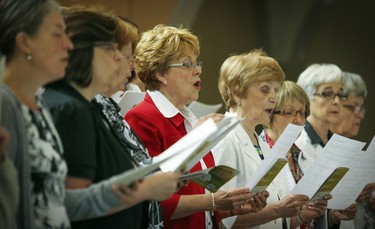 The choir sings during mass at Paroisse Ste-Agnes in Lac-Megantic, 250 kilometres east of Montreal Sunday July 05, 2015.