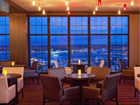 Top of The East, the penthouse lounge at the Portland Westin Harborview in Maine, has a 360-degree panorama of Casco Bay and the Old Port.