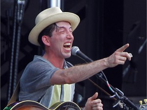 Andrew Heissler of Pokey LaFarge, left, performs at the Bonnaroo Music and Arts Festival on Sunday, June 14, 2015 in Manchester, Tenn.