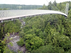 Montreal Field Naturalists Club will walk over the suspension bridge across the  Coaticook Gorge in the Eastern Townships on Saturday.