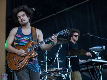 Clemens Rehbein, left, and Philipp Dausch, right, of Milky Chance perform on the second day of the 2015 edition of the Osheaga music festival at Parc Jean-Drapeau in Montreal on Saturday, August 1, 2015.