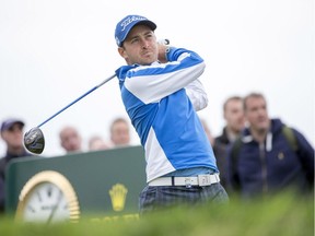 England's Daniel Brooks tees off at the 18th during day three of the Scottish Open at Gullane Golf Club, Gullane, Scotland  Saturday July 11, 2015.