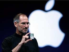 Apple co-founder Steve Jobs presents an iPod Nano in 2007. The corporation helped steer downloaders away from piracy with the introduction of iTunes, but when it launched the streaming service Apple Music in June, it initially said it wouldn't pay royalties during the user's three-month trial period.