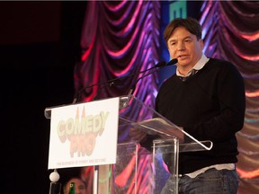 Mike Myers receives an award on Friday, July 25, 2015, at the Just for Laughs festival in advance of his Q&A event.
