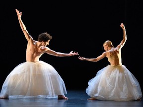 Gauthier Dance's St-Sauveur show will include Po-Cheng Tsai's acrobatic Floating Flower, danced here by Maurus Gauthier, left, and Garazi Perez Oloriz.