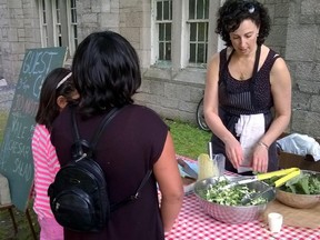 Jo Notkin, who works as a private chef, made a kale caesar salad for the Good Food Market.