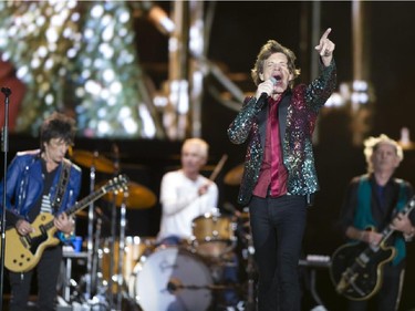Mick Jagger sings at The Rolling Stone in concert during the Quebec Summer Festival Wednesday, July 15, 2015 in Quebec City.
