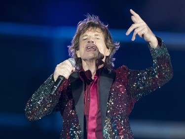 Mick Jagger sings at The Rolling Stone in concert during the Quebec Summer Festival Wednesday, July 15, 2015 in Quebec City.