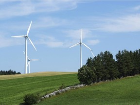A wind farm near Matane in the Bas-St-Laurent region.