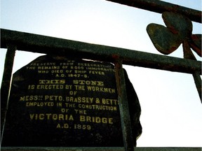 The Black Rock at the entrance of the Victoria bridge.