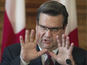 Mayor Denis Coderre gestures during a press conference at City Hall in downtown Montreal, July 24, 2015.