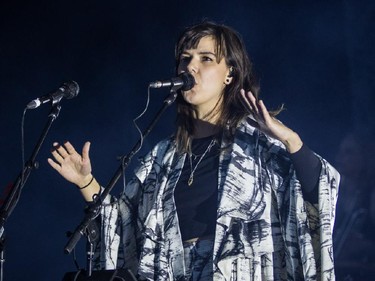 Nanna Bryndis Hilmarsdottir of the band Of Monsters and Men performs on day one of the 2015 edition of the Osheaga Music Festival at Jean-Drapeau Park in Montreal on Friday, July 31, 2015.