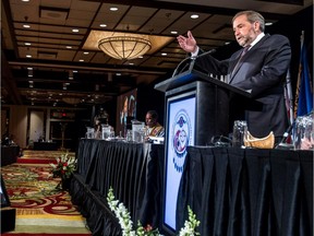 NDP Leader Thomas Mulcair speaks at the Assembly of First Nations 36th Annual General Assembly at the Bonaventure Hotel in Montreal, on Tuesday, July 7, 2015.