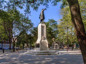 Cabot Square is officially opened today in Montreal, on Wednesday, July 8, 2015. The centre statue is dedicated to Giovanni Caboto and Italian Canadians.