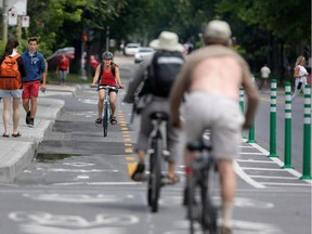 Because of a high number of reported conflicts with cyclists on the bike path and cars, the city of Montreal has decided to install a priority light on the southeast corner  For Fort St. and de Maisonneuve Blvd. by spring.