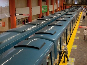 Metro cars at the McGill stop.