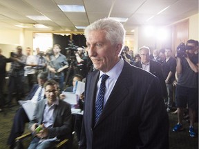 Gilles Duceppe arrives at press conference where he announced he was returning as head of the Bloc Québécois.