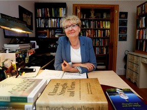 Dorothea Bye works in her home office in Montreal on Wednesday June 24, 2015. Bye is an expert on aging.
