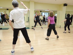 Exercise class for seniors at the YMCA in Montreal. You can't enjoy retirement as much if you're not healthy, so staying fit is a big part of retirement planning.