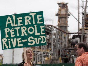 Protesters marched in June 2014 from Cacouna to Kanestake to raise awareness about the proposed Energy East pipeline