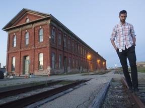 Montreal Gazette reporter Jesse Feith outside the formerCanada Southern Railway station in St-Thomas, Ont.