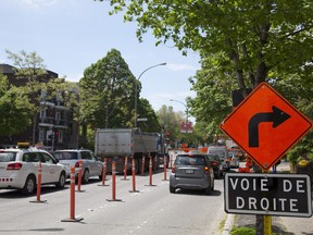 Roadwork along the north side of St.-Joseph Blvd.