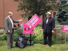 Montreal's Sud-Ouest borough is adding pink public shaming to its arsenal of weapons meant to discourage residents who dump their garbage on the street or fail to pick up after their dogs. And it is calling on citizens to lend a hand. (Screen grab of poster on borough's web site.)